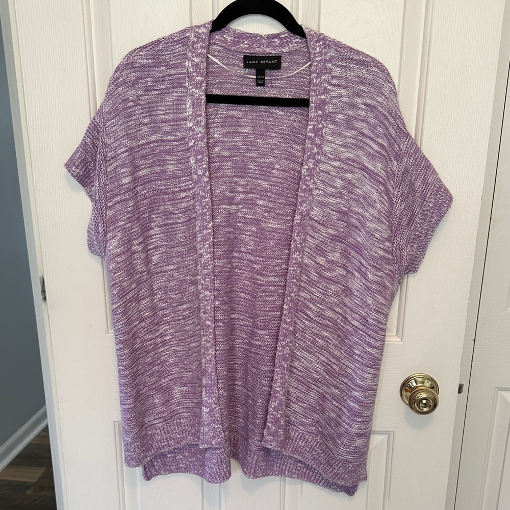 Lane Bryant Lavender Open-Front Cardigan
